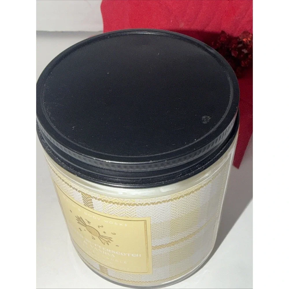 Bath & Body Works Salted Butterscotch & Vanilla Scented Candle 7 oz Single Wick